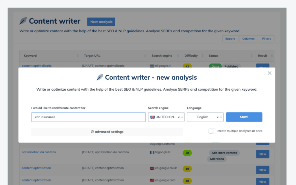 NeuronWriter Gaining Competitive Insights SERP Analysis and Research